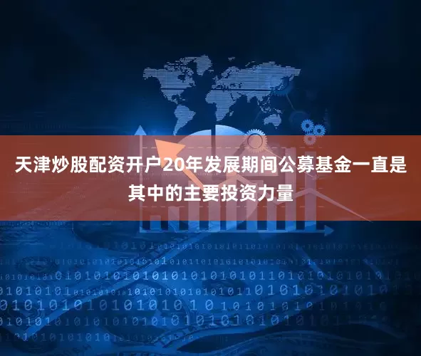 天津炒股配资开户20年发展期间公募基金一直是其中的主要投资力量