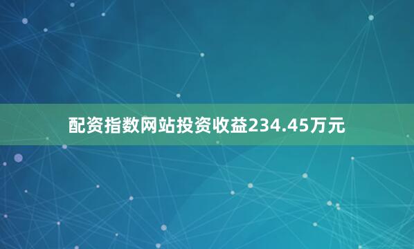 配资指数网站投资收益234.45万元